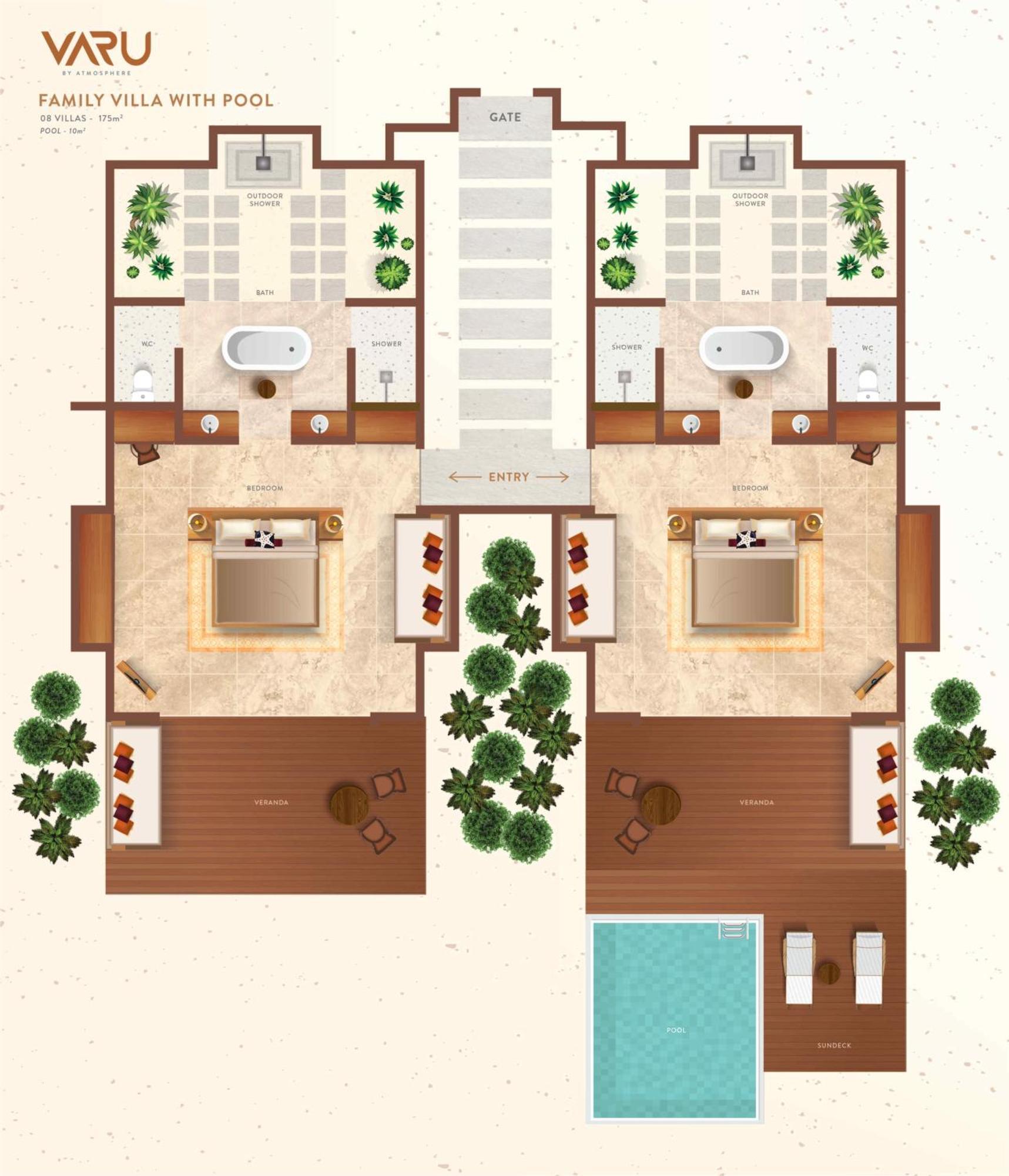 2 Bedroom Beach Villa Pool